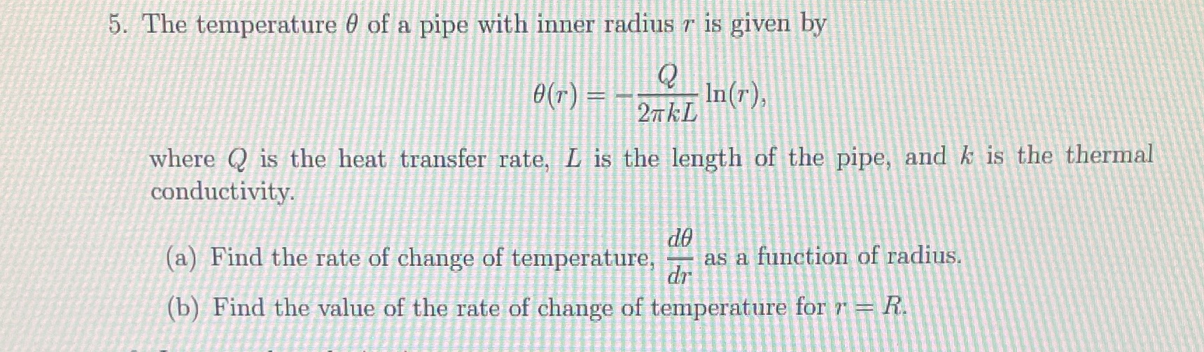 Given 'Q' is 205, 'k' is 400, 'L' is 5 and 'R'