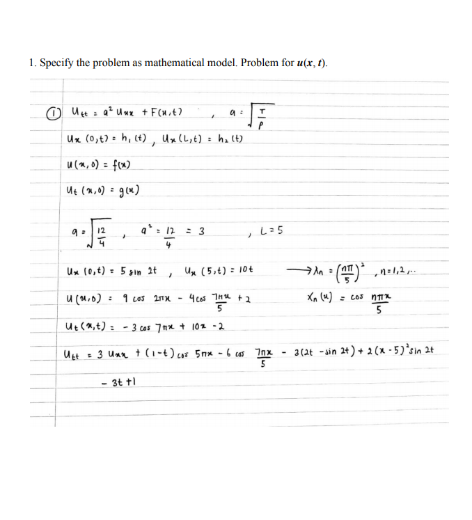 Given the string vibration problem as follows: .