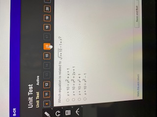 Unit Test Unit Test TH Which oquation broiled to