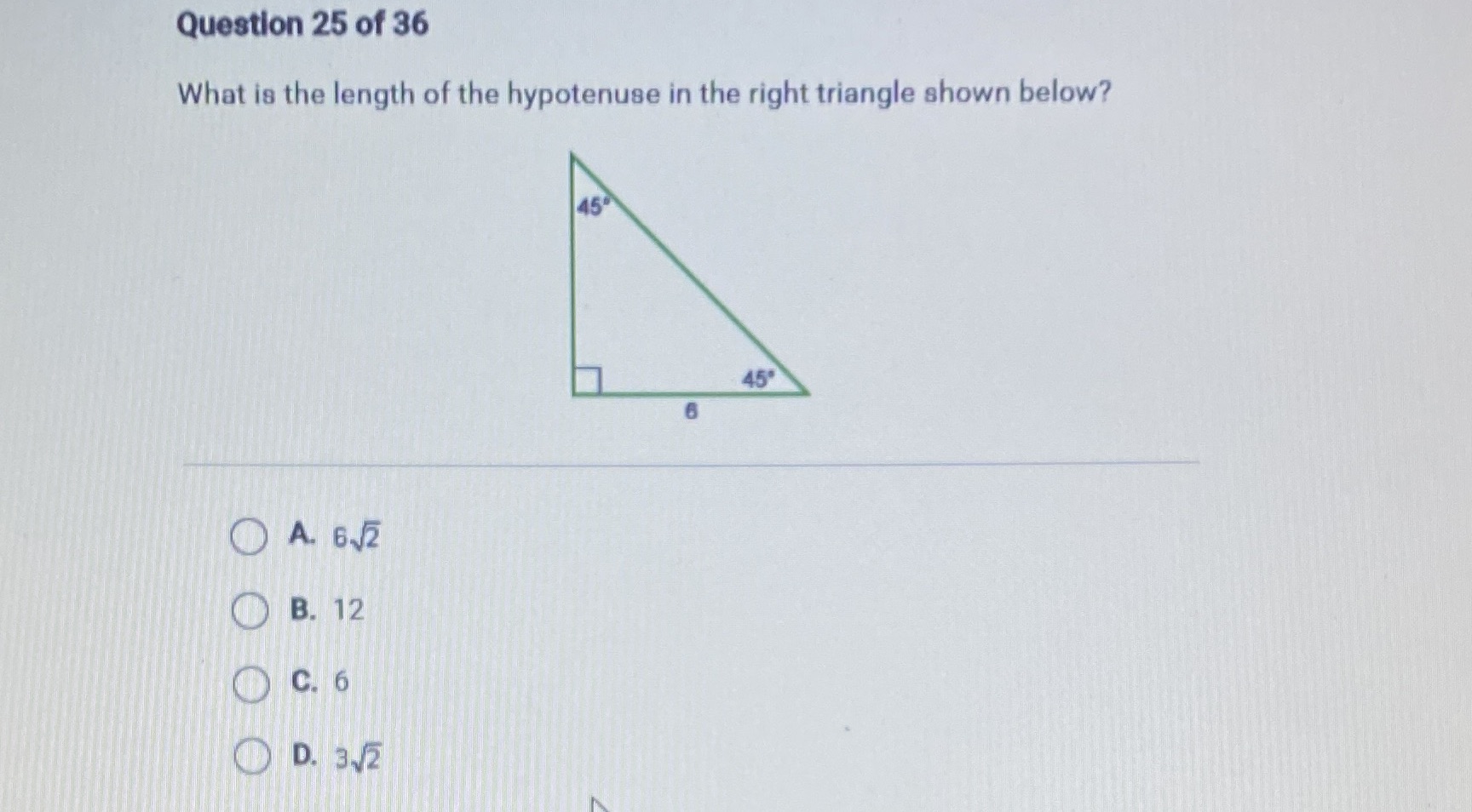 Question 25 of 36 What is the length of the