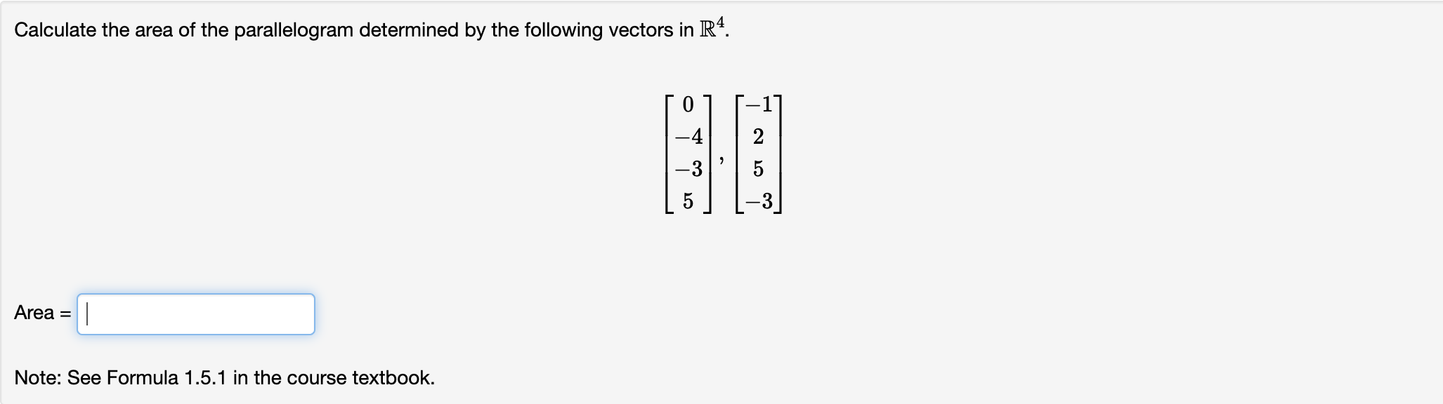 Calculate the area of the parallelogram