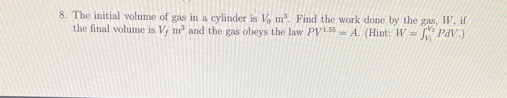 Given 'V 0' is 1000, 'V f' is 1550, 'A' is 3000