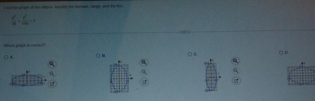 just need the correct graph please! x^2/36