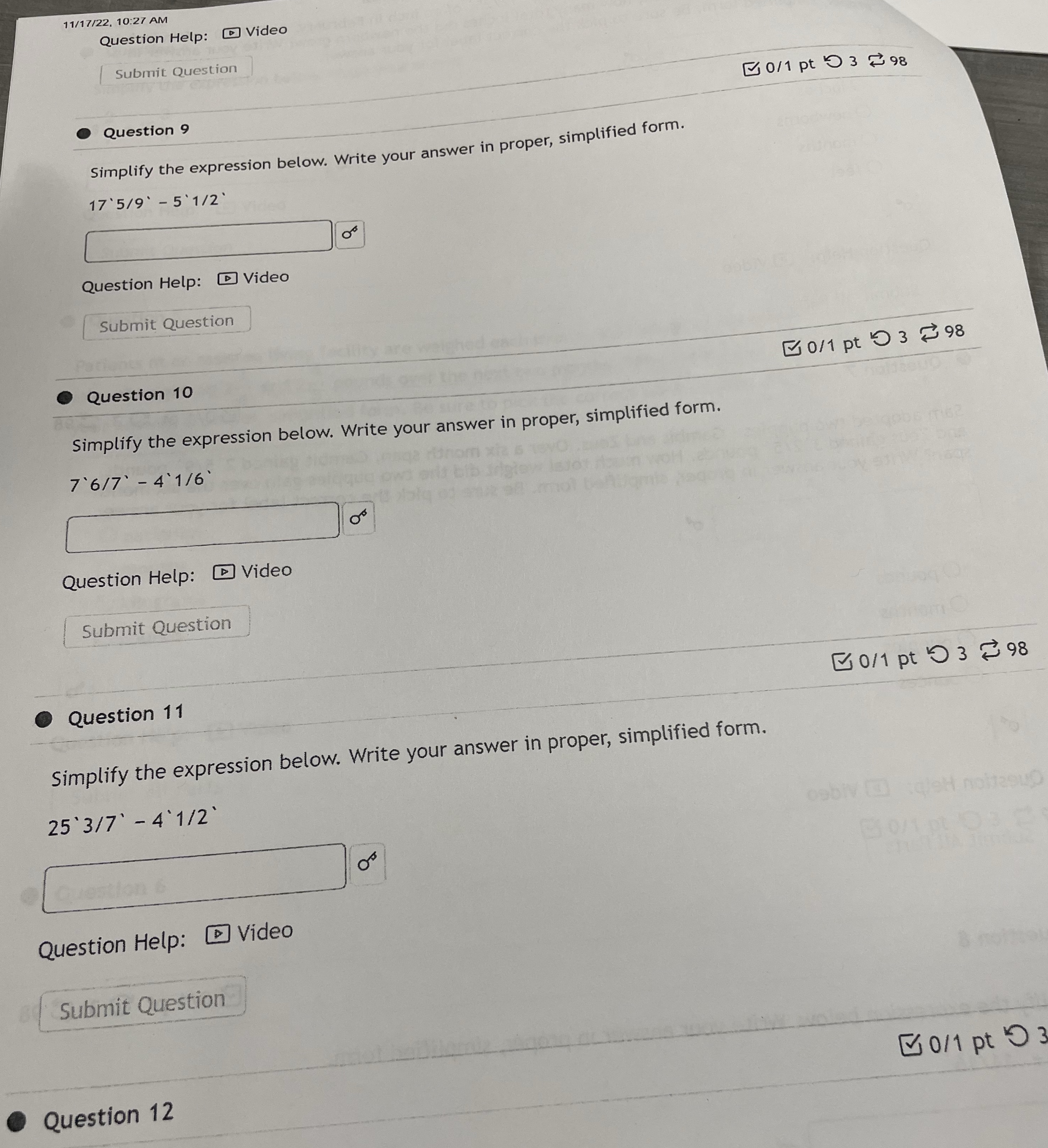 Help please math 11/17/22, 10:27 AM Question
