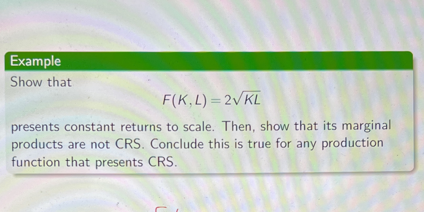 Could anybody explain this? Example Show that F