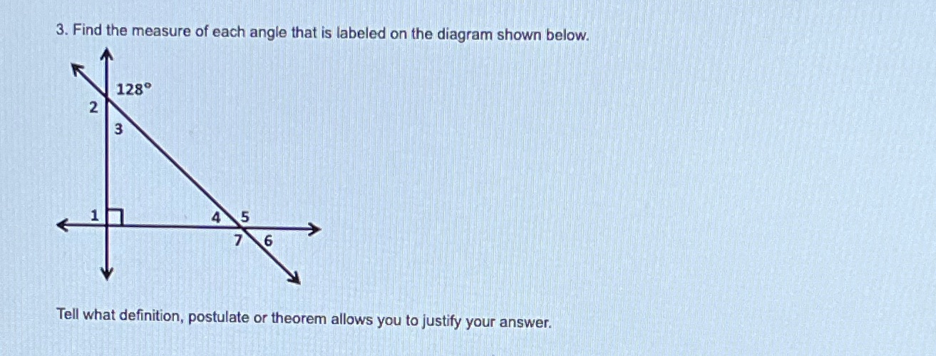 3. Find the measure of each angle that is labeled