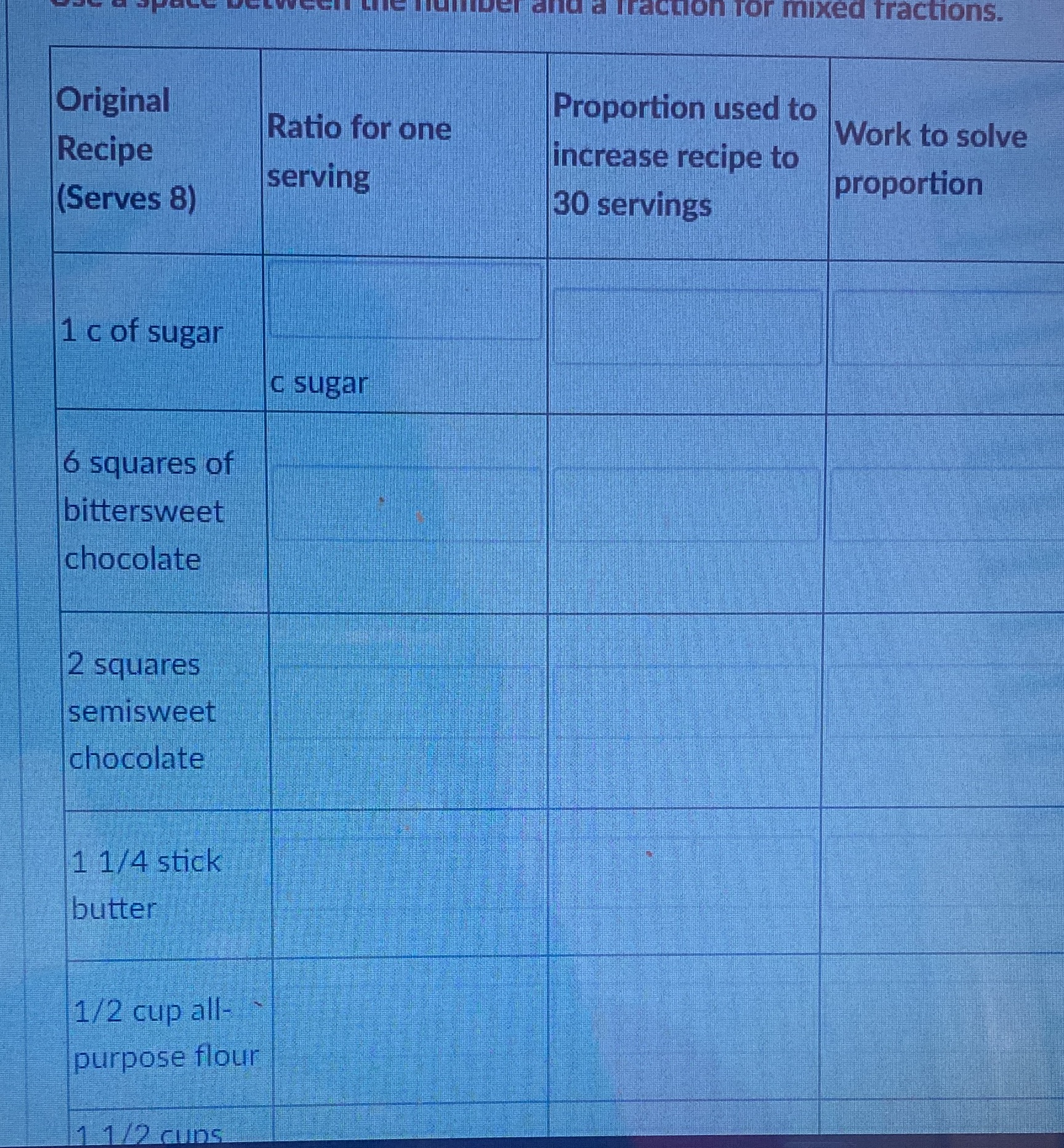 aTraction for mixed fractions. Original