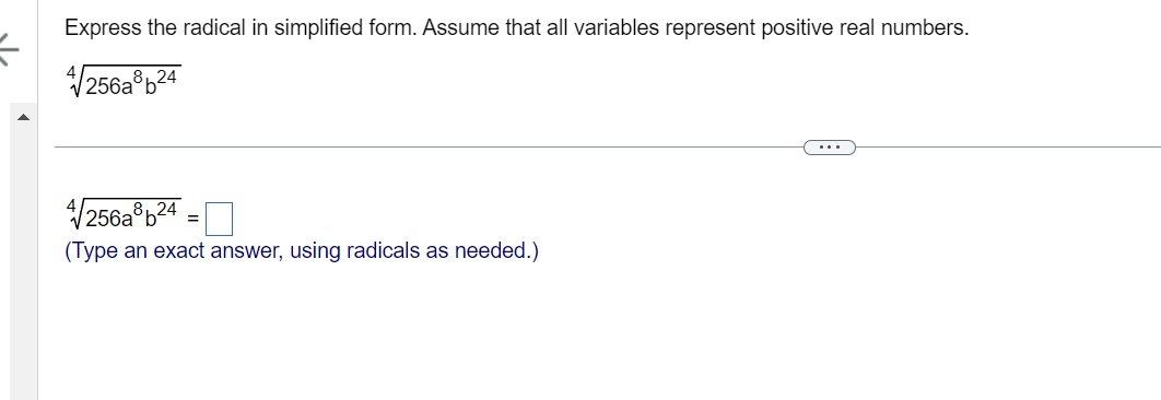 Express the radical in simplified form. Assume