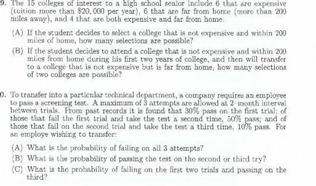 9. The 15 colleges of interest to a high school