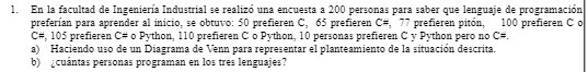 1. En la facultad de Ingenieria Industrial se
