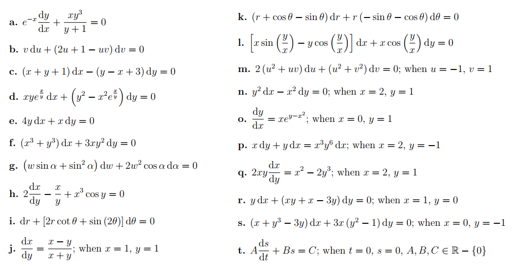 Kindly give me/identify 3 separable equations