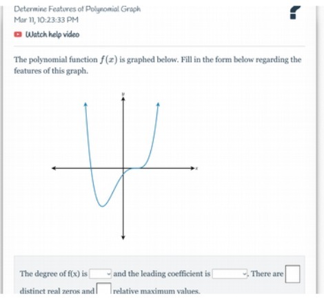 Determine Features of Polynomial Graph Mar 11,