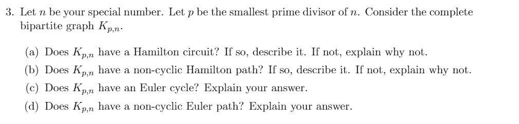 3. Let n be your special number. Let p be the
