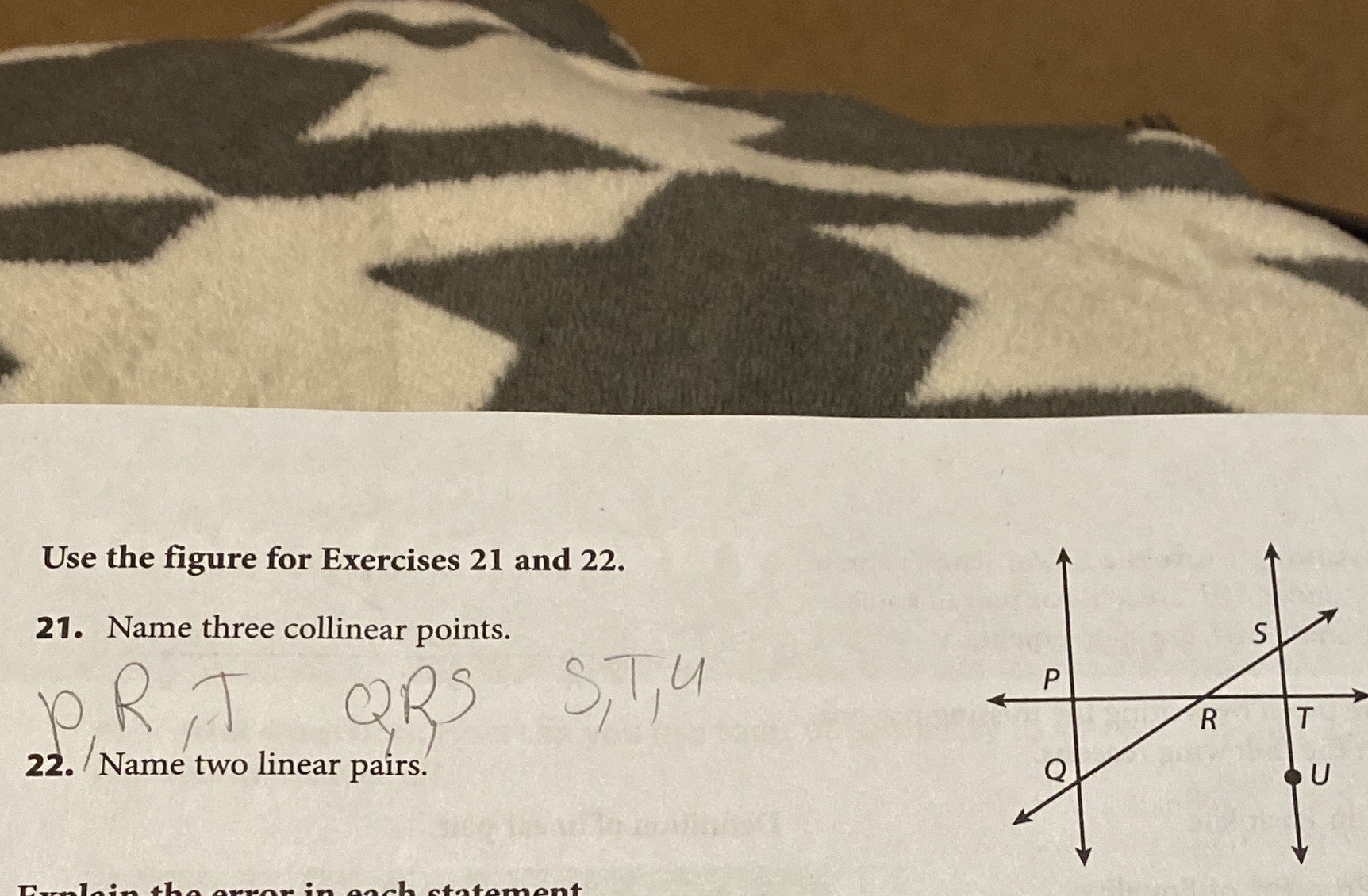 it asks for two linear pairs but i'm not sure how