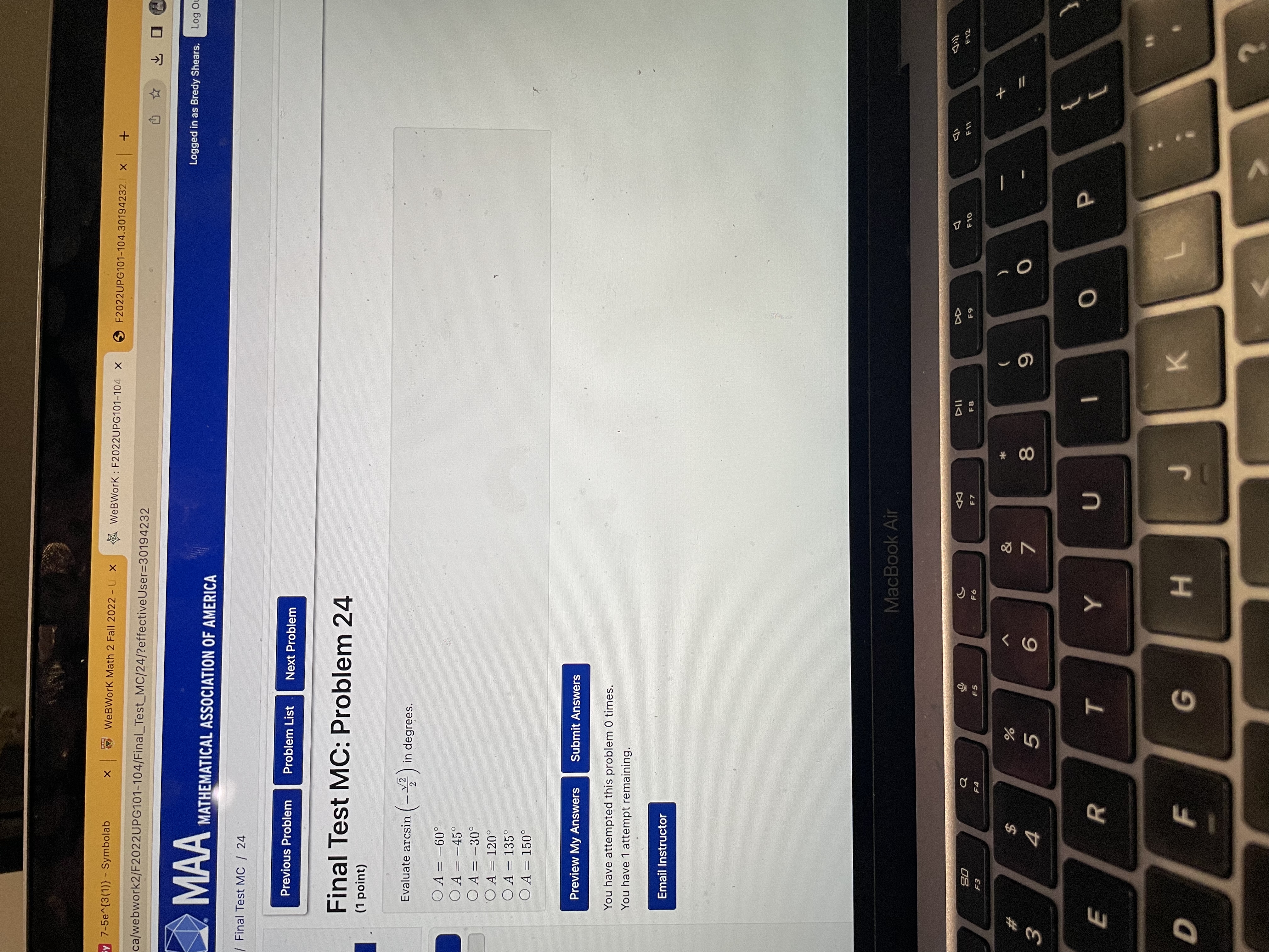 y 7-5e~{3(1)) - Symbolab X WeBWork Math 2 Fall