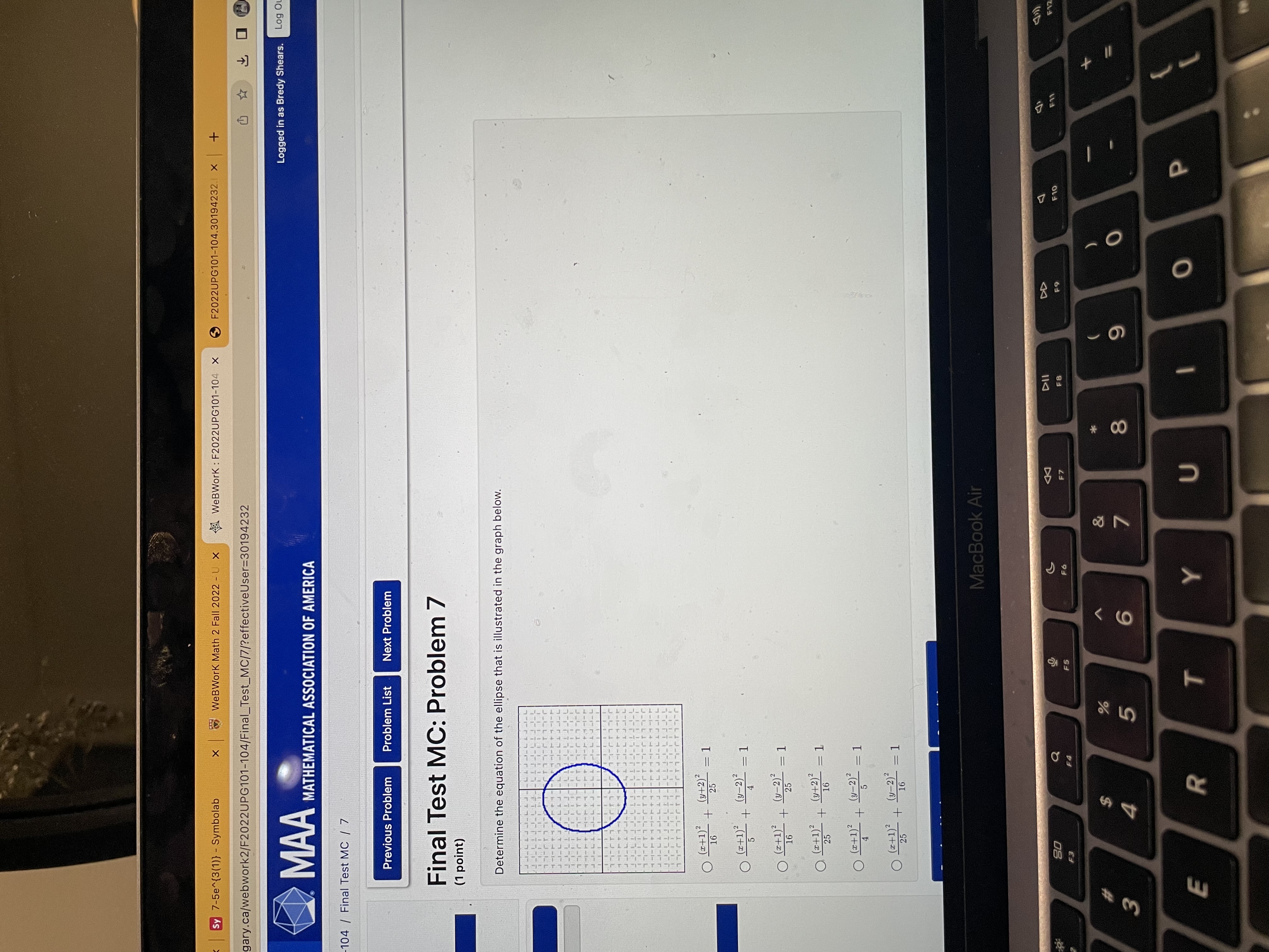 y 7-5e~{3(1)) - Symbolab X WeBWork Math 2 Fall