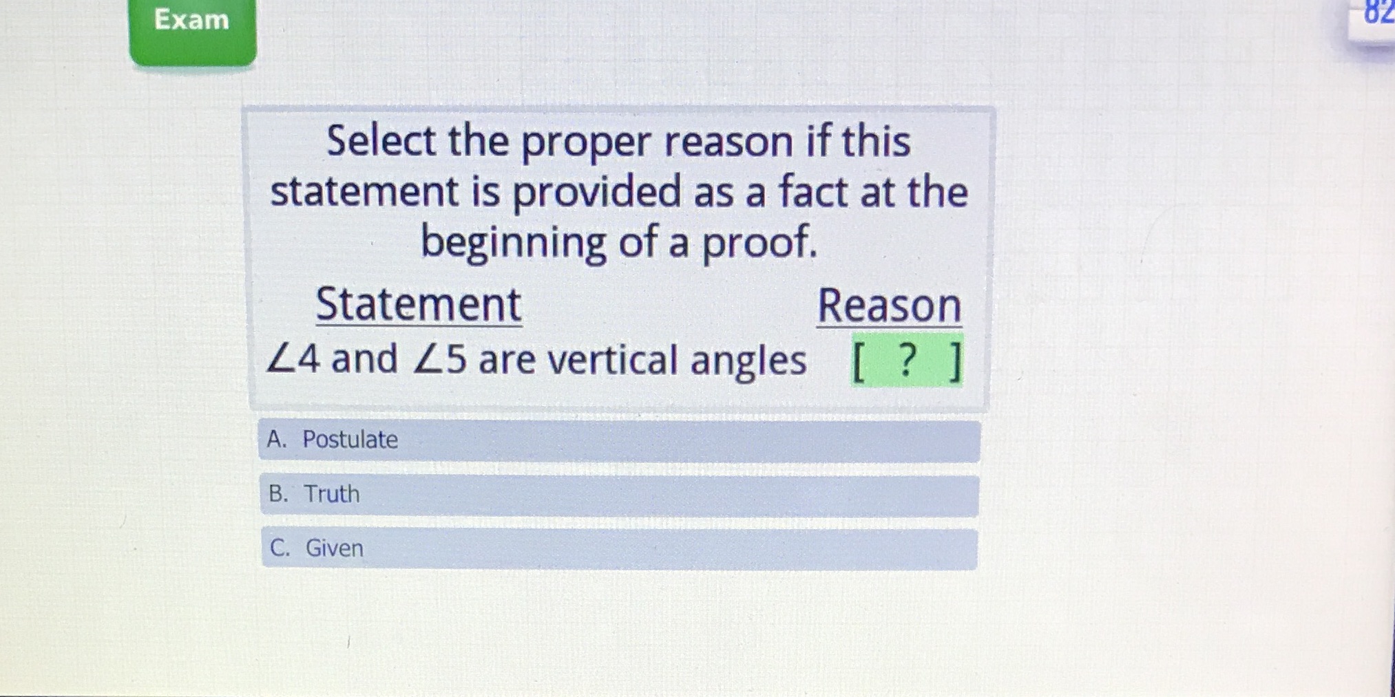 Exam 70 Select the proper reason if this