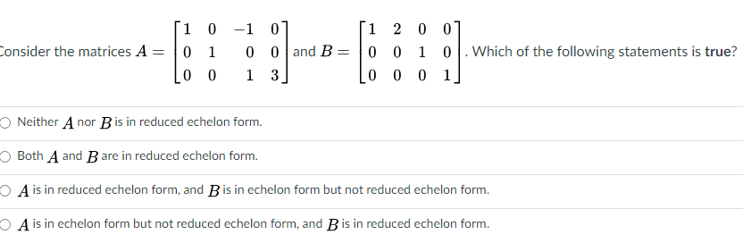 1 'U' Eonsider the matrices A = [I 1 [J