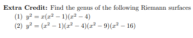 I need help with this problem. Extra Credit: Find