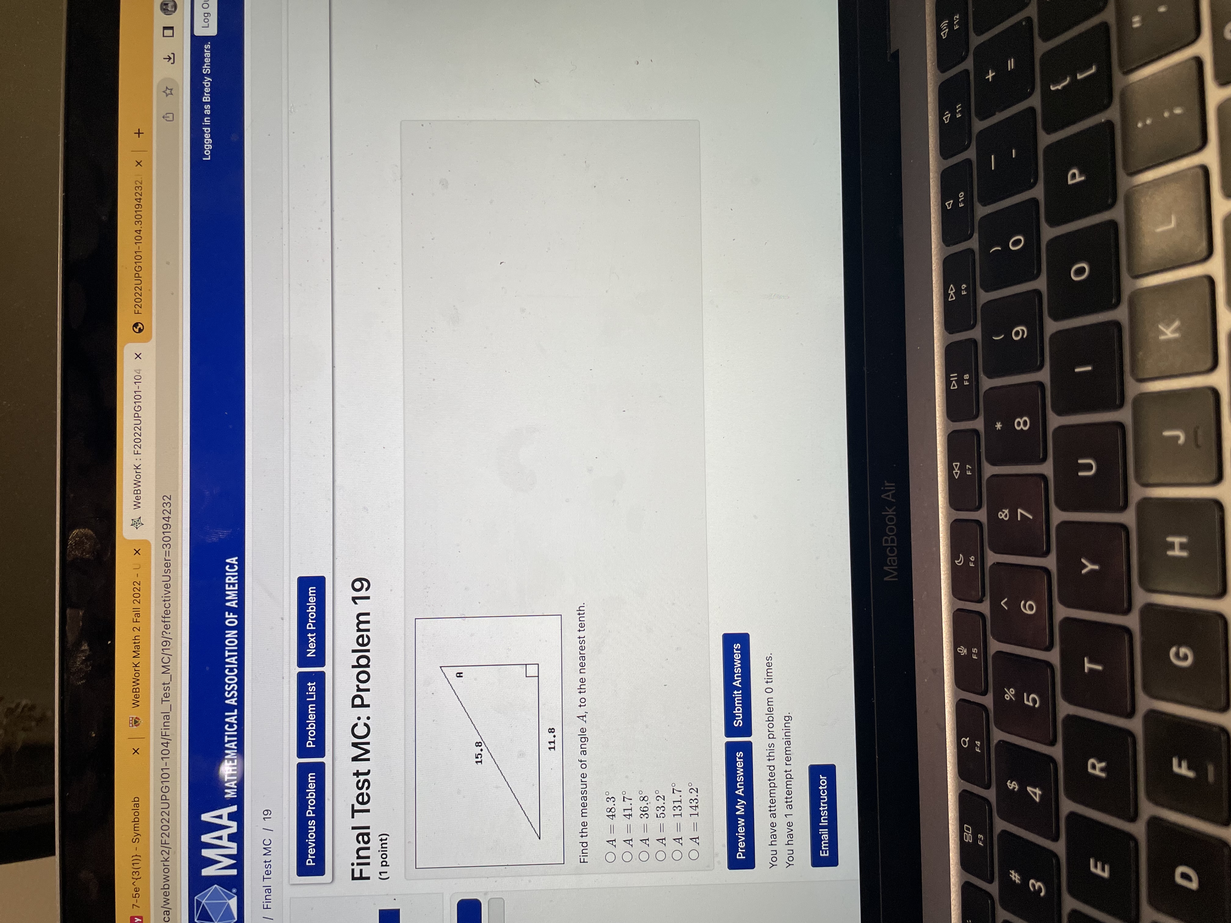 y 7-5e~{3(1)) - Symbolab X WeBWork Math 2 Fall