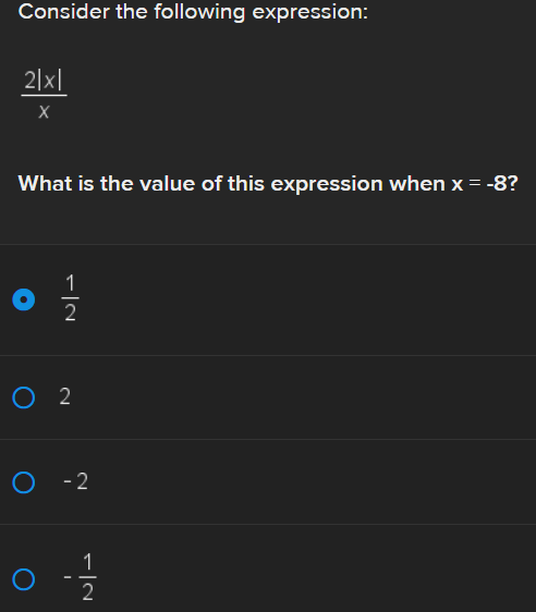 1. Consider the following expression: What is the