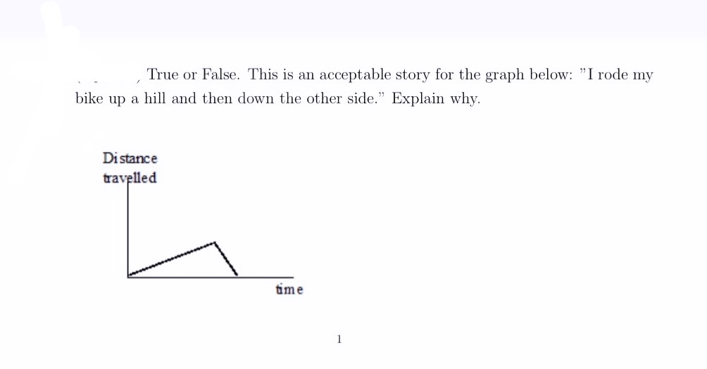 True or False. This is an acceptable story for