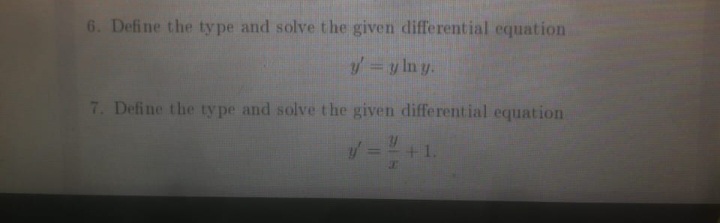 6. Define the type and solve the given