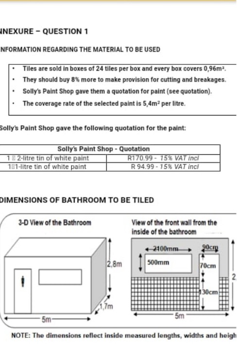 Calculate the total area of the back and side
