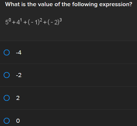 1. Consider the following expression: What is the