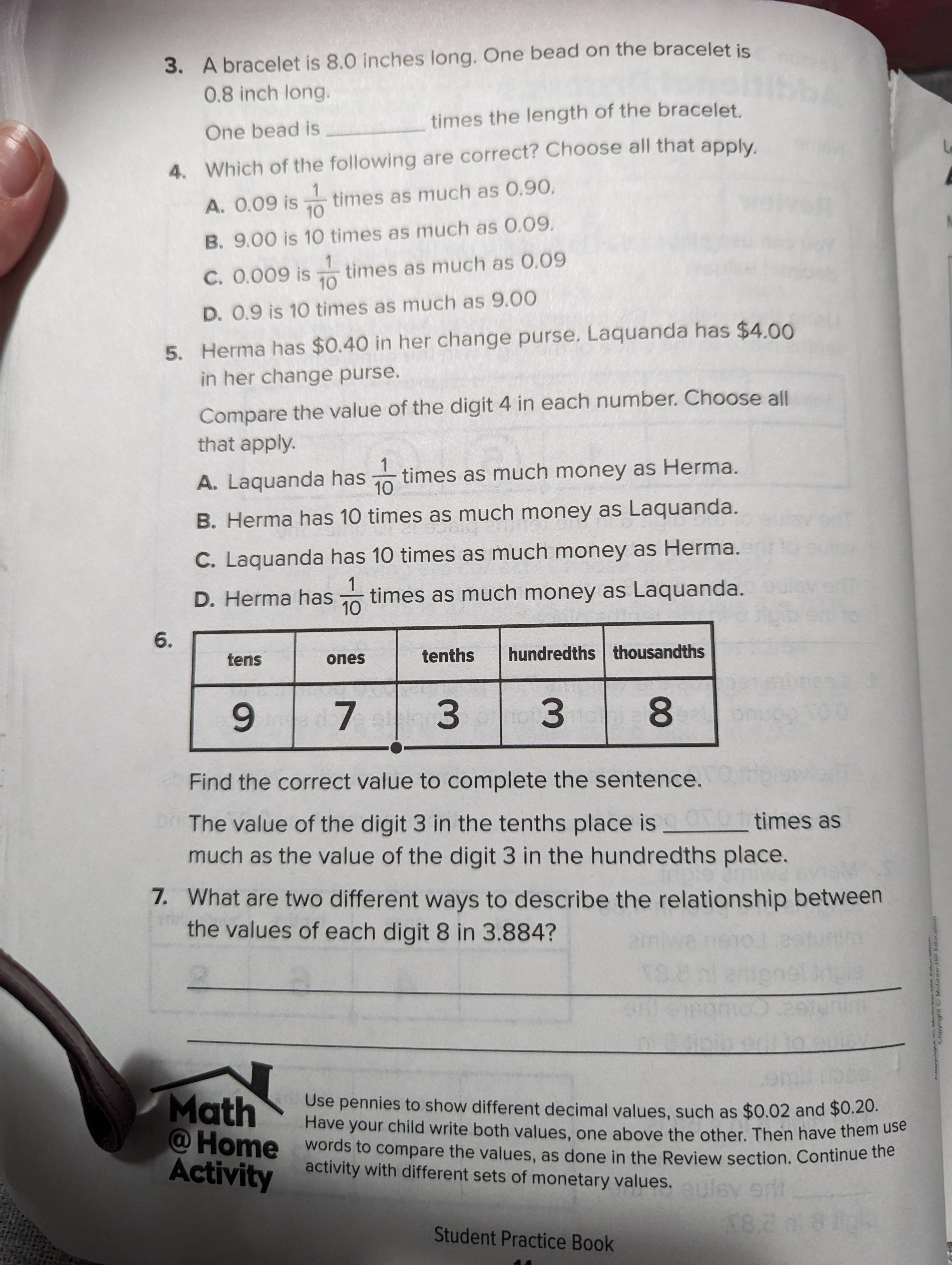 Name W Review You can use place value to find the