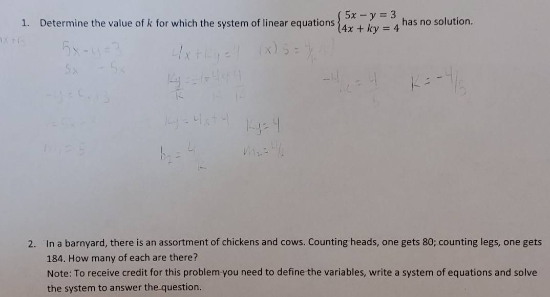 need help with problems 1 and 2 1. Determine the