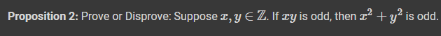 Prove or Disprove: \f\fProposition 2: Prove or