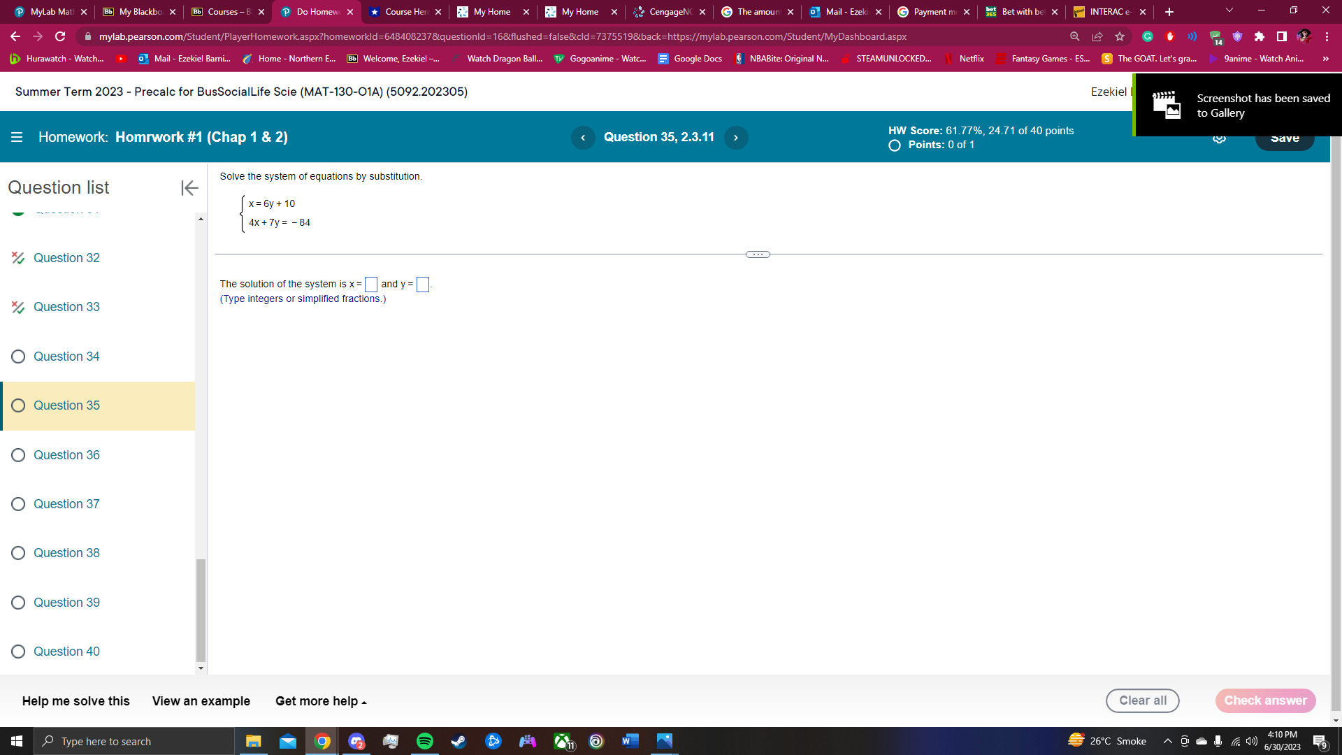 MyLab Mati X Bb My Blackbo X Bb Courses - B X P