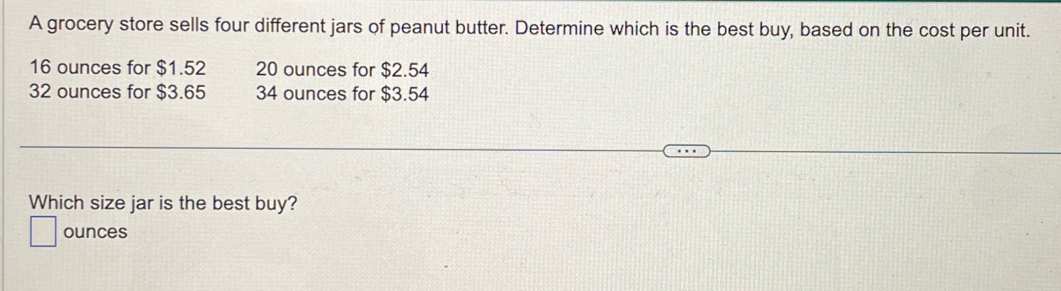 A grocery store sells four different jars of