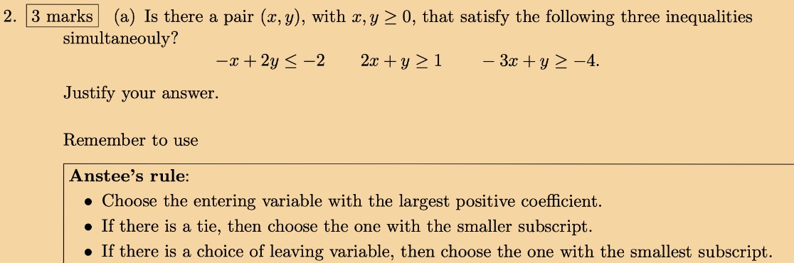 2. 3 marks (a) Is there a pair (x, y), with x, y