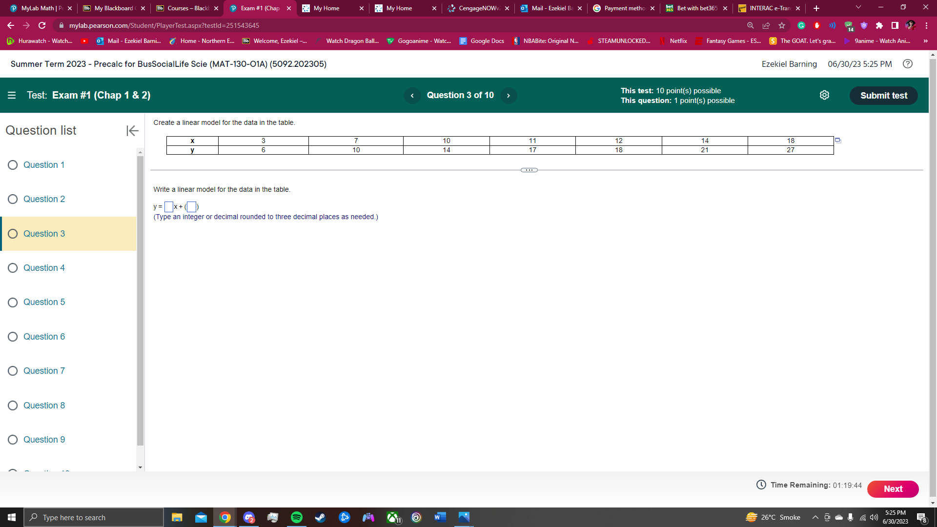MyLab Math | Pc X Bb My Blackboard ( X Bb Courses