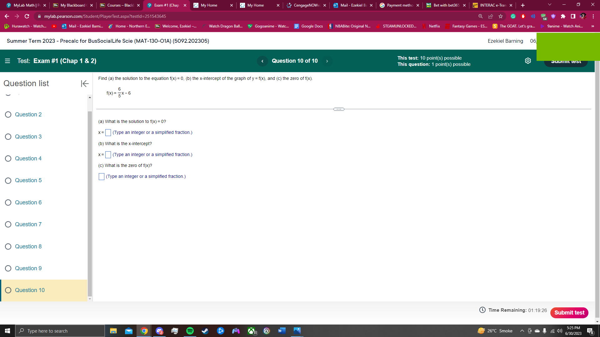 MyLab Math | Pc X Bb My Blackboard ( X Bb Courses