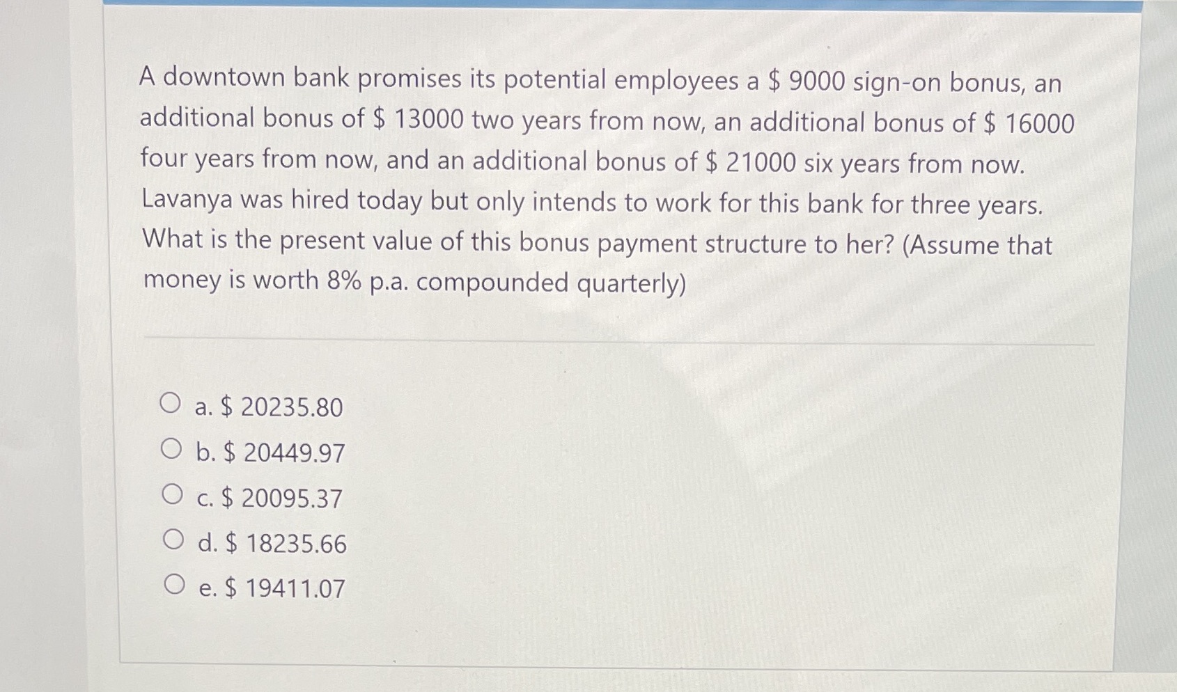 A downtown bank promises its potential employees