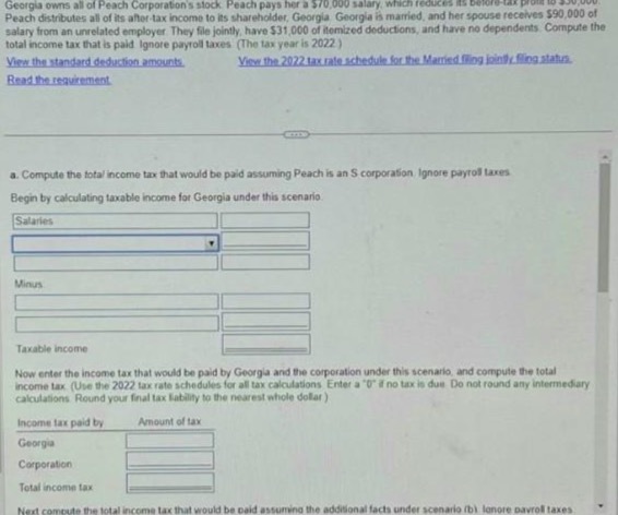 Georgia owns all of Peach Corporation's