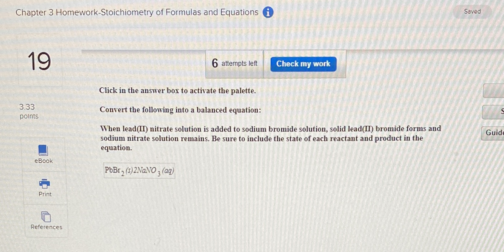Chapter 3 Homework-Stoichiometry of Formulas and