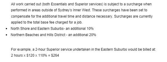 All work carried out (both Essentials and