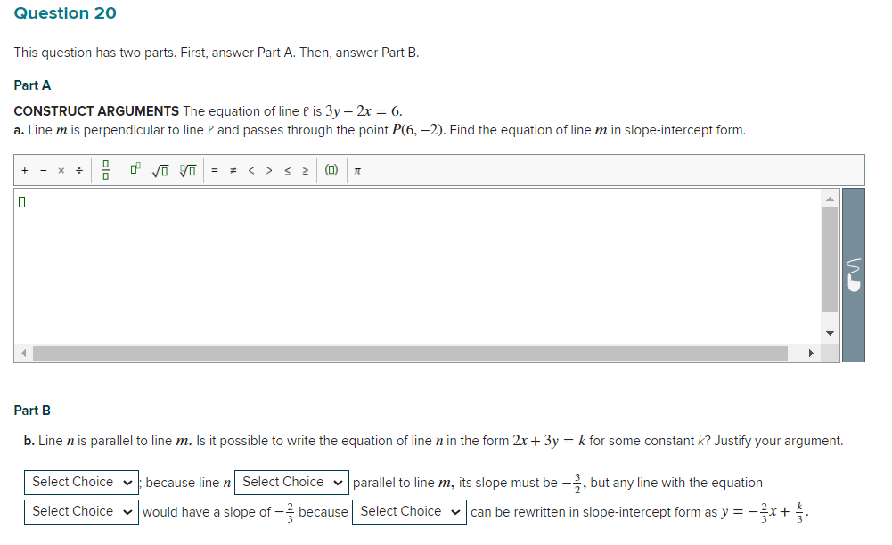 Question 20 This question has two parts. First,