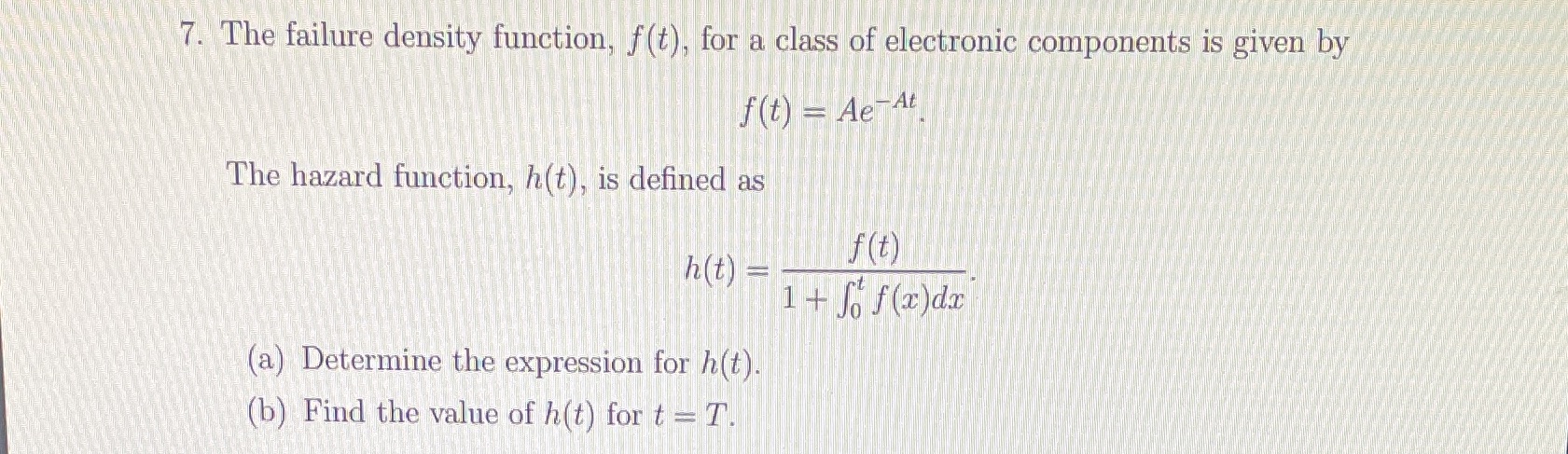 Given, 'A' is 3.5, 'T' is 2 7. The failure