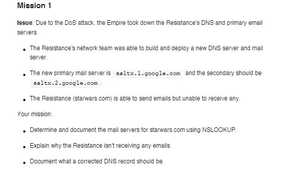 Mission 1 Issue: Due to the DoS attack, the