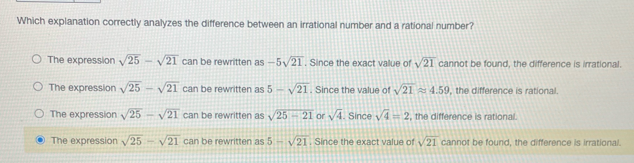 Which explanation correctly analyzes the