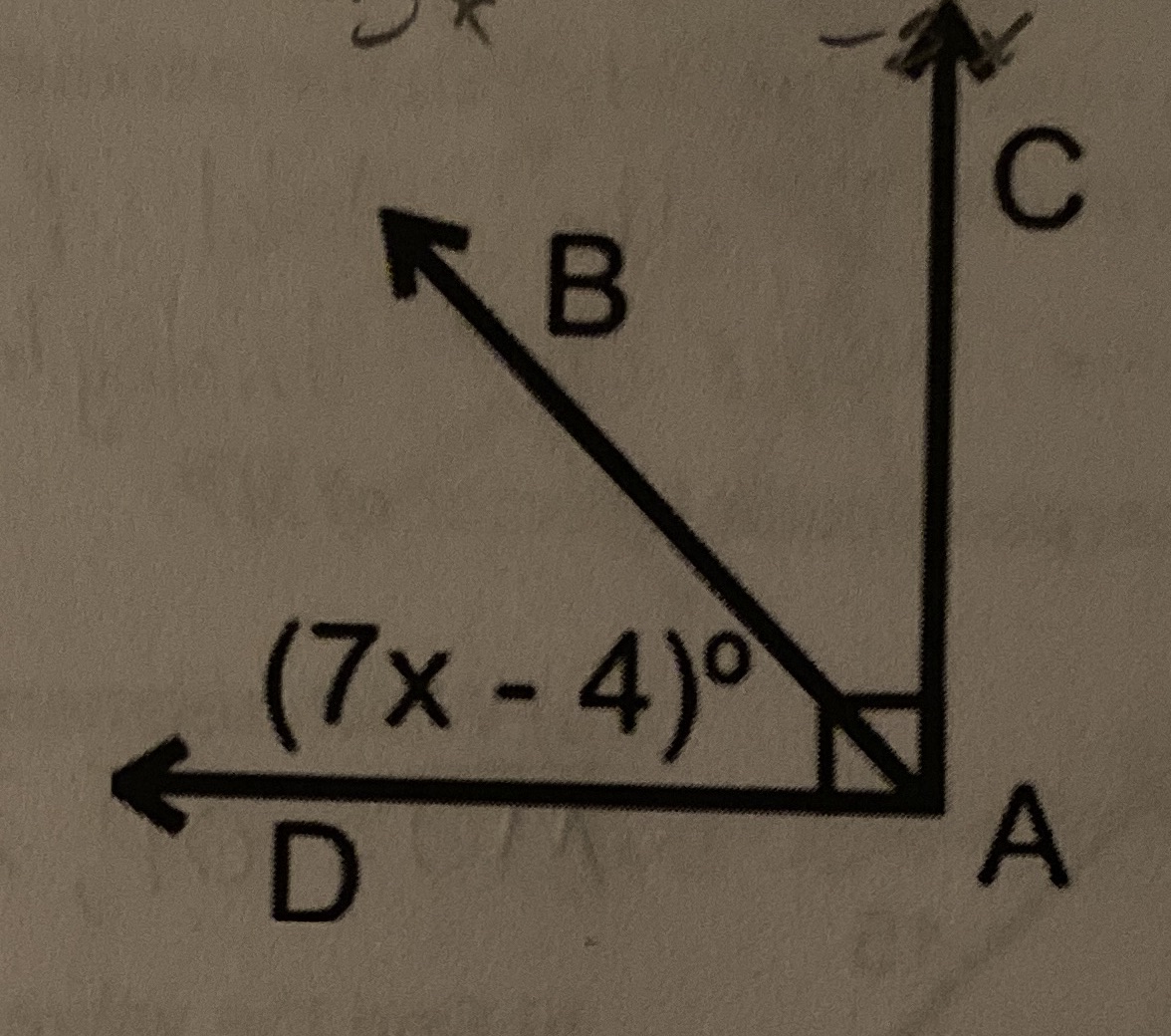 AB is the angle bisector of angle CAD. Solve for