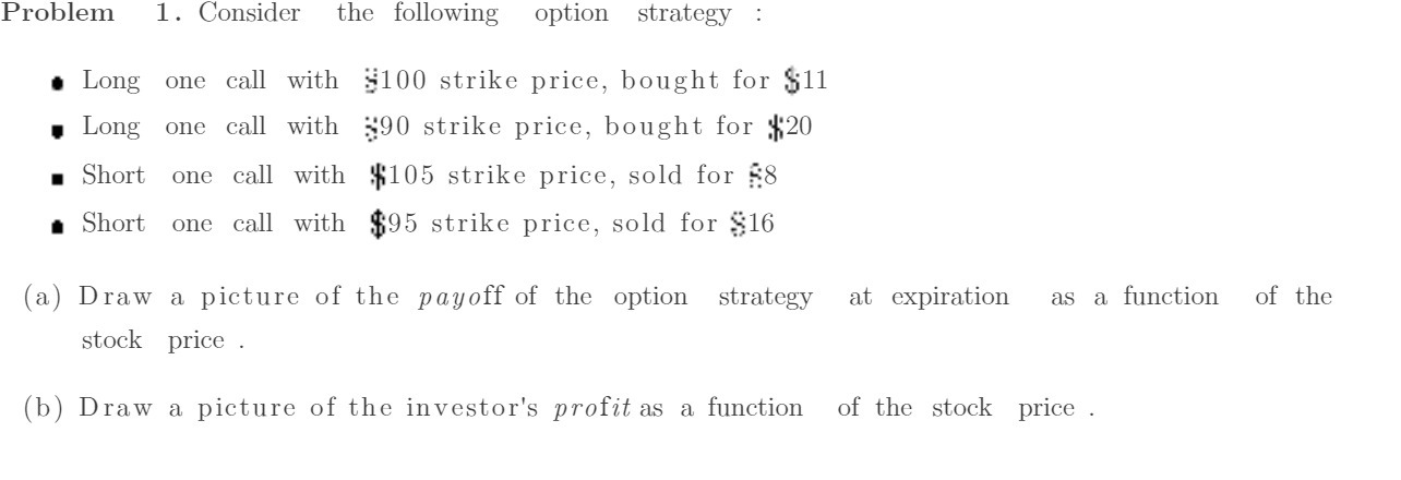 Problem 1. Consider the following option strategy