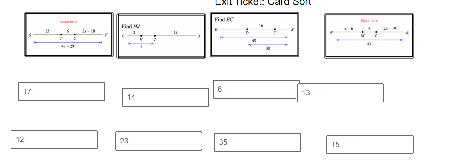Question 2: Apply the Segment Addition Postulate.