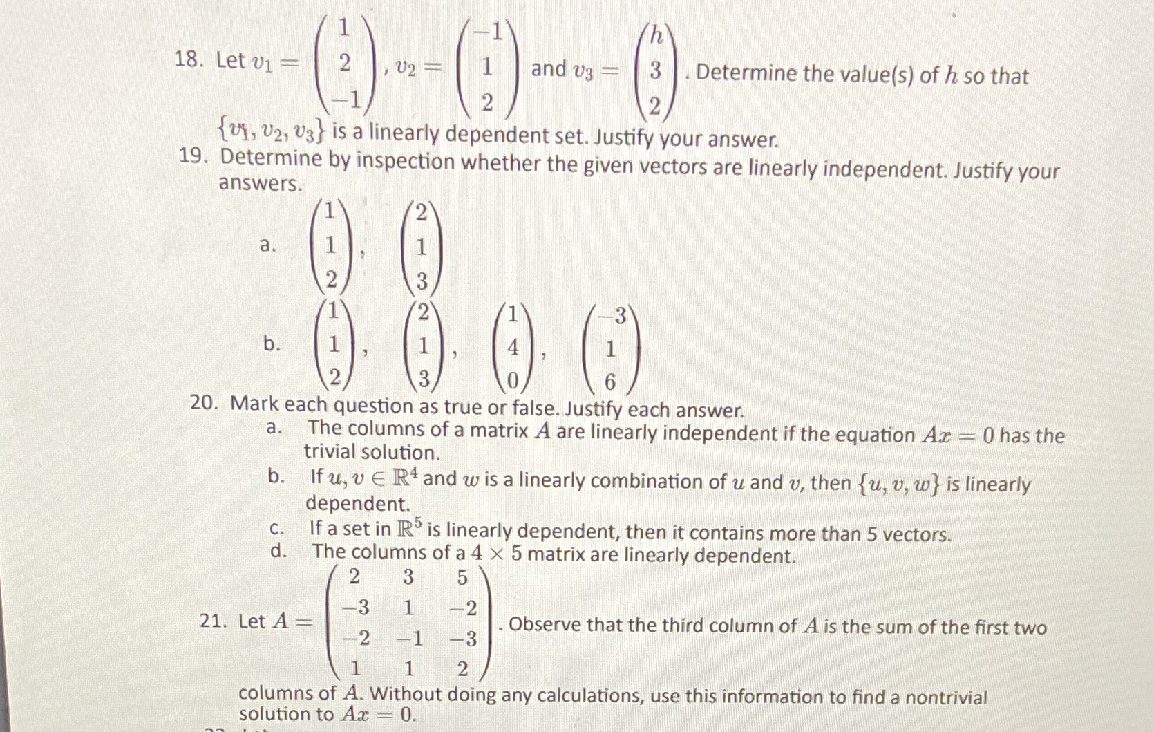 Need help with these h 18. Let v1 = 2 U2 and v3 -