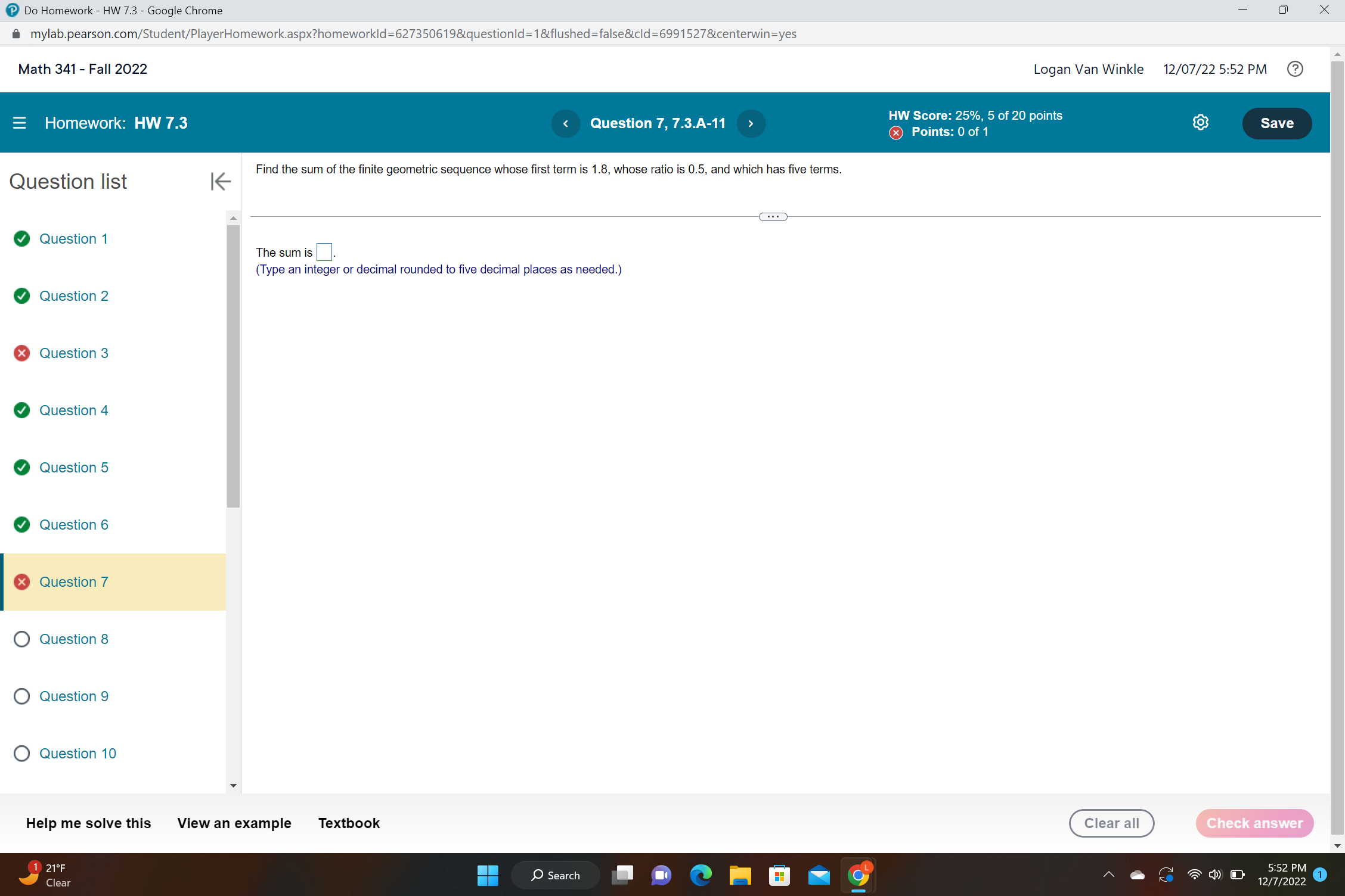 Do Homework - HW 7.3 - Google Chrome X